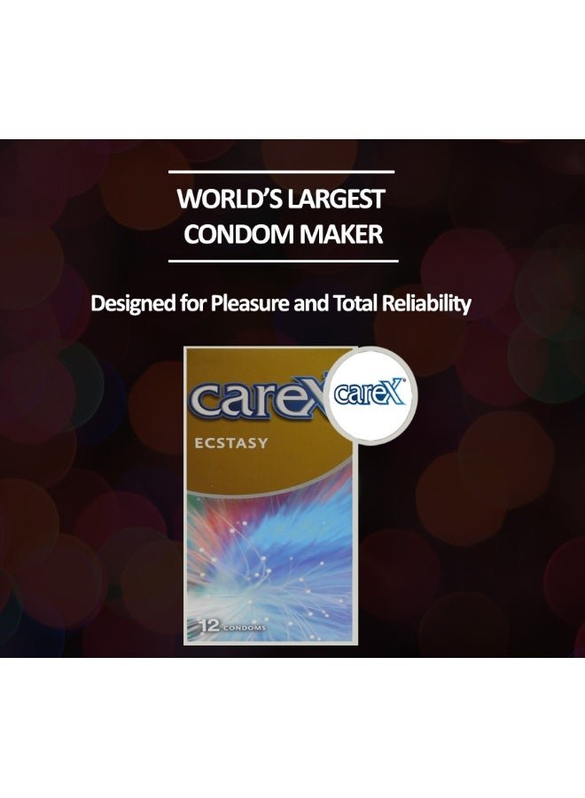 careX Ecstasy Condoms | Specially Designed Dots To Stimulate Excitement Spot On | 12 Count - Image 4