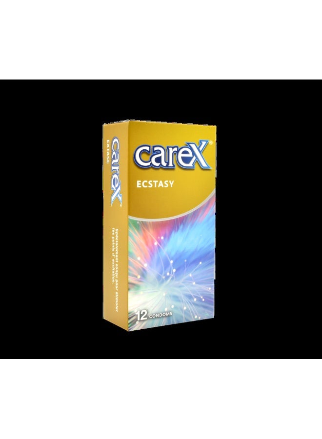 careX Ecstasy Condoms | Specially Designed Dots To Stimulate Excitement Spot On | 12 Count - Image 2