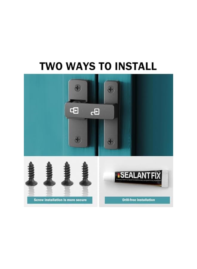 promass Door Lock, 180 Degree Heavy Duty Latch, Barn Door Latch, Door Lock for Sliding Doors, Garden, Bathroom, Warehouse (180 Degree Door Lock) - Image 3