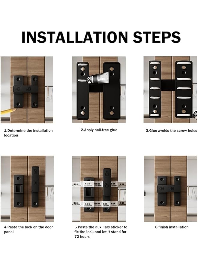 promass Door Lock, 180 Degree Heavy Duty Latch, Barn Door Latch, Door Lock for Sliding Doors, Garden, Bathroom, Warehouse (180 Degree Door Lock) - Image 5