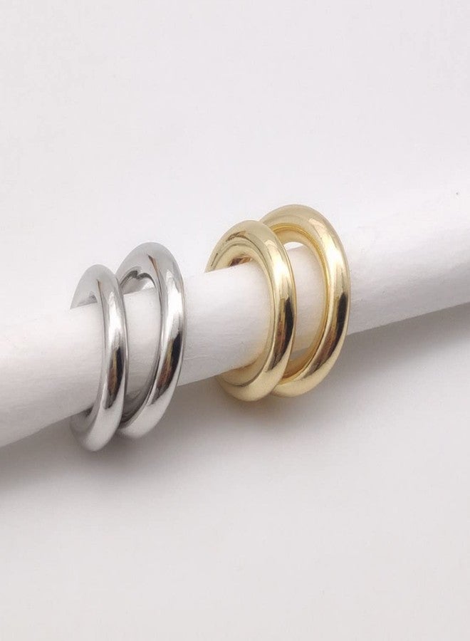 Dcfywl731 Ear Cuffs Non Piercing Aretes De Mujer Gold Chunky Earrings for Women Clip On Ear Cuffs Non Tarnish Gold Earrings Gifts Trendy Stuffers - Image 3
