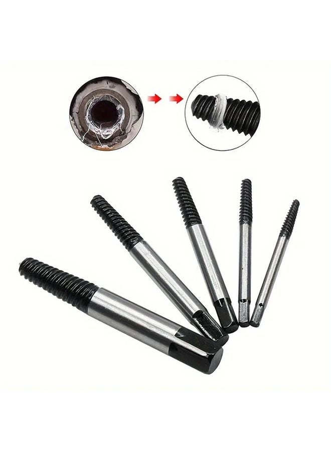 5pcs Metal Drill Bit Extractor Kit Damaged Screw Remover Broken Bolt Water Pipe Tool - Image 3