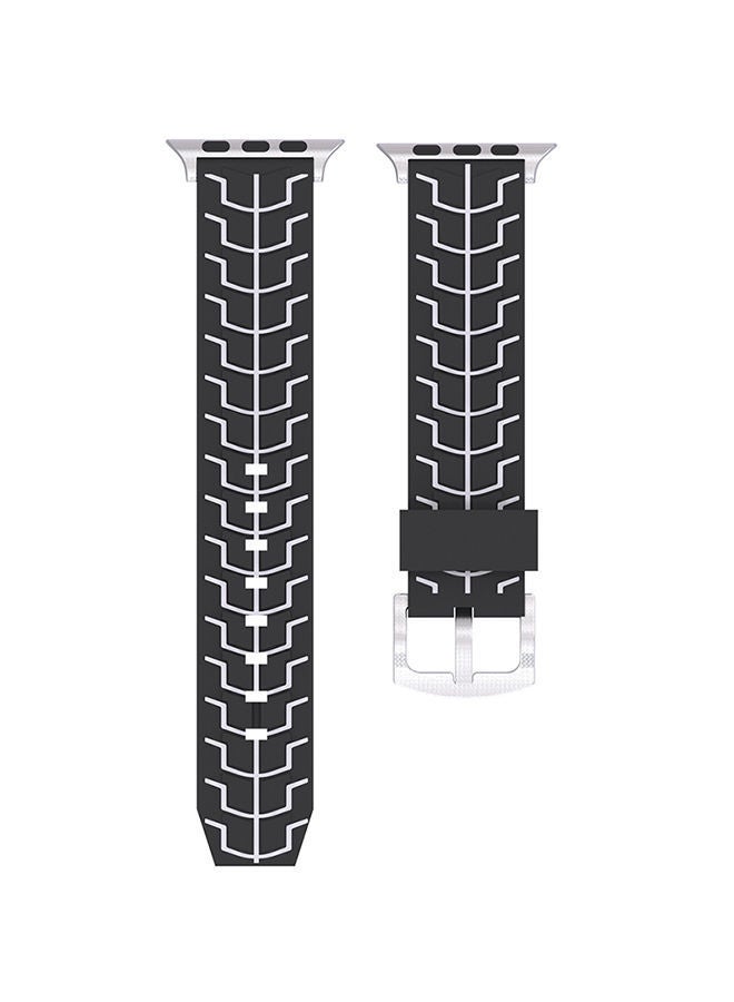 NIBEMINENT Fashion Fishbone Pattern Silicone Watch Strap For Apple Series 3/2/1 42mm Multicolour - Image 1