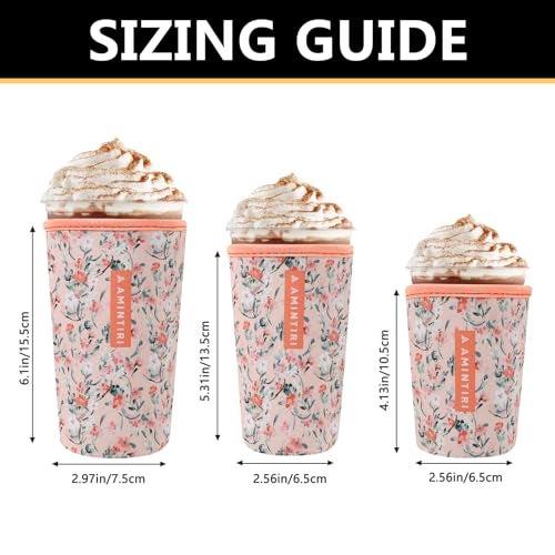 Amintiri 3 Pack Reusable Sleeve for Iced Coffee Cup, Coffee Neoprene Sleeve for Iced&Hot Drinks, Coffee Sleeve Compatible with Starbucks, Dunkin Coffee Cup. (Late Autumn) - Image 3