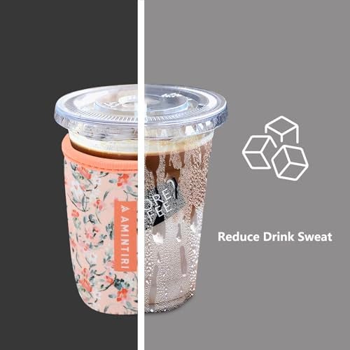Amintiri 3 Pack Reusable Sleeve for Iced Coffee Cup, Coffee Neoprene Sleeve for Iced&Hot Drinks, Coffee Sleeve Compatible with Starbucks, Dunkin Coffee Cup. (Late Autumn) - Image 2