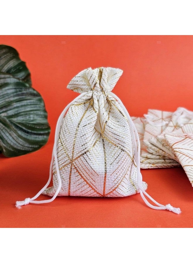 Satyam Kraft SATYAM KRAFT 10 Pcs Small mini Jute Potli Bags Pouch for Marriage, Return, Birthday Gifting | Handmade Bags for functions, Gifts Packing, jewellery, Sweets, Dry fruits, chocolate, Party Favors, Hamper (Pack of 10) (Off-White) - Image 1