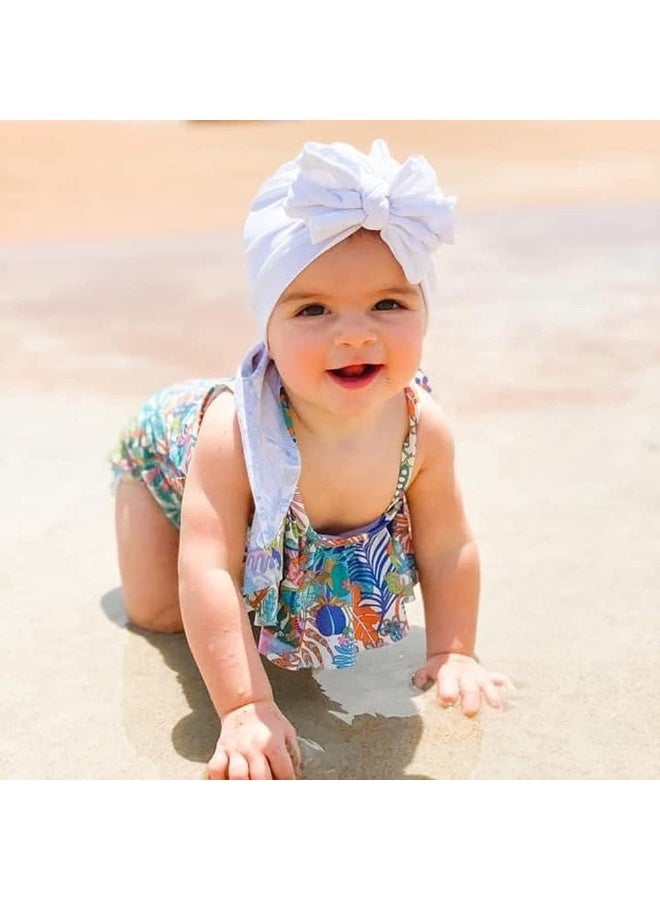 DRESHOW BQUBO 5 Pieces Baby Turban Hats Turban Bun Knot Baby Infant Beanie Baby Girl Soft Cute Toddler Cap - Image 5