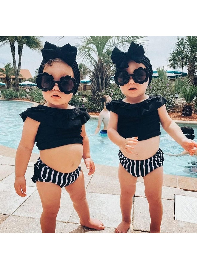 DRESHOW BQUBO 5 Pieces Baby Turban Hats Turban Bun Knot Baby Infant Beanie Baby Girl Soft Cute Toddler Cap - Image 2