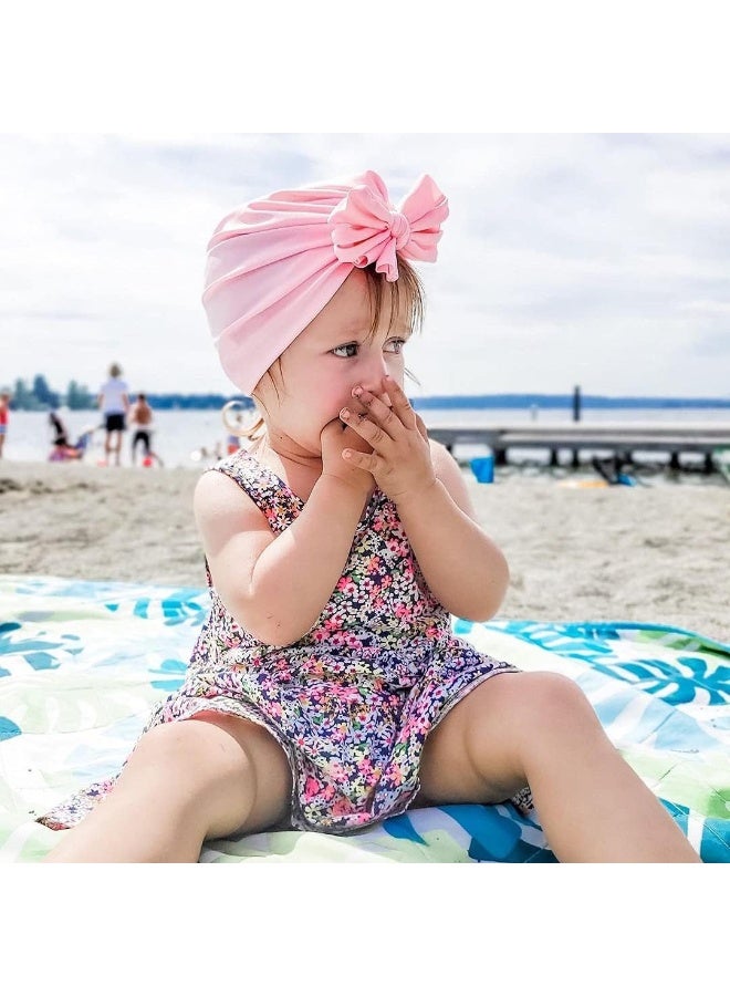 DRESHOW BQUBO 5 Pieces Baby Turban Hats Turban Bun Knot Baby Infant Beanie Baby Girl Soft Cute Toddler Cap - Image 4