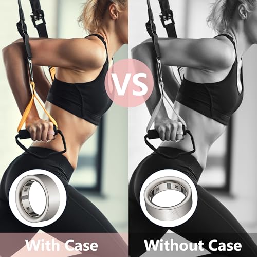 Snyeest Protector Compatible for Oura Ring 4/Gen 4 Ceramic/Gen 3 Cover,Silicone Anti-Scratch Elastic Ring Finger Case Woking Out Gym for Women Men- Pink+SmokeViolet-M for 8/9/10/11 - Image 5