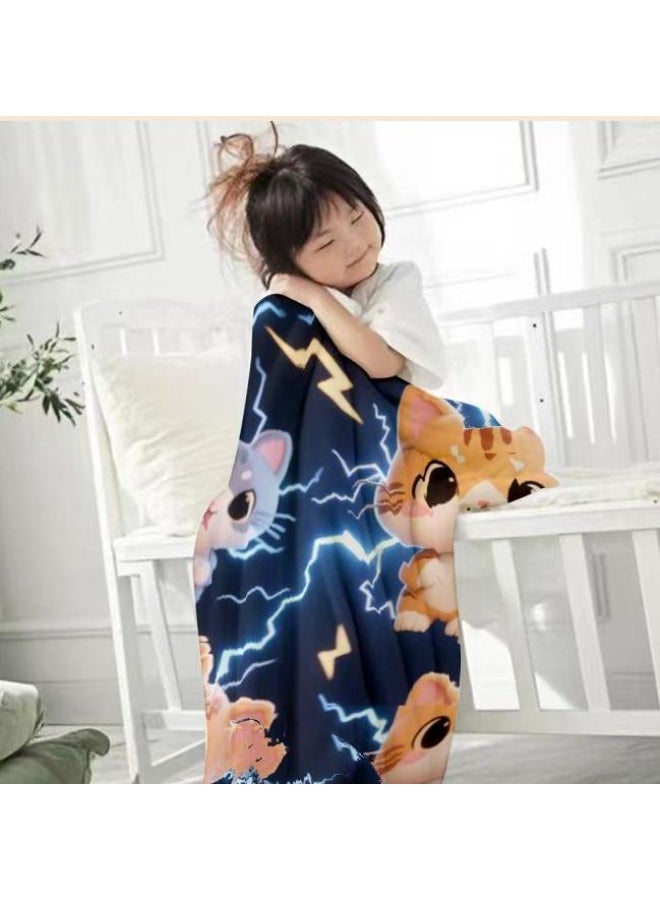 عام بطانية رقيقة من الفانيلا الكرتونية للأطفال والرضع (دافئة ومريحة، ومناسبة للنوم والألعاب) 70 سم * 100 سم