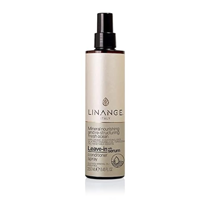 LINANGE Mineral Nourishing and Restructuring Leave-in Conditioner with Serum, 250 ml / 8.45 fl oz