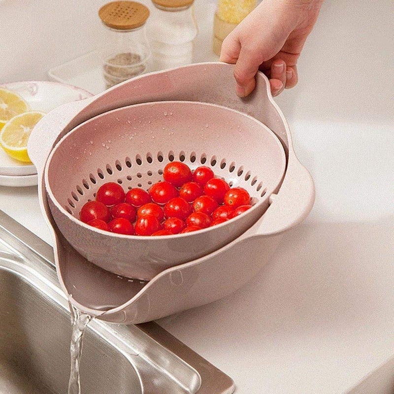 BIG CART 2in1 Multifunctional Drain BasketVegetable Washer with BowlStorage Basket Fruit Basket - Image 1