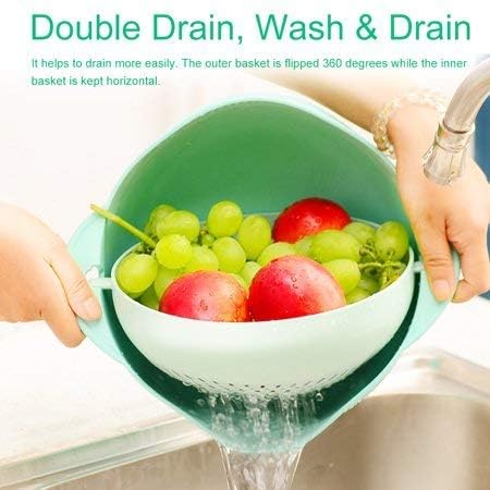 BIG CART 2in1 Multifunctional Drain BasketVegetable Washer with BowlStorage Basket Fruit Basket - Image 2