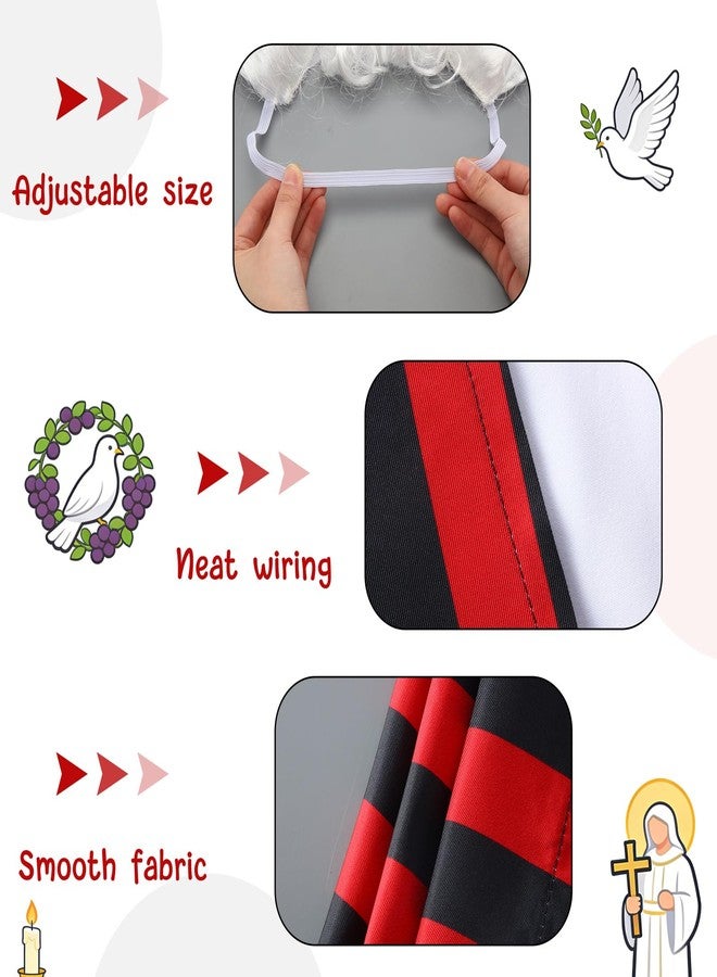 Skicuff زي موسى لعيد الفصح للأطفال من Skicuff، 5 قطع، أزياء مستوحاة من الكتاب المقدس، مع رداء وسترة وحزام وشعر مستعار ولحية (مقاس متوسط). - Image 3