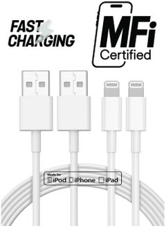 2pack 2M iPhone Charger, [Apple MFi Certified] Long iPhone Charger Cord 10 ft, Apple Lightning to USB Cable, 10 Foot Fast Charging Cords for iPhone Charger 14/13/12/11/13 Pro/13 Max/X/XS/XR/XS