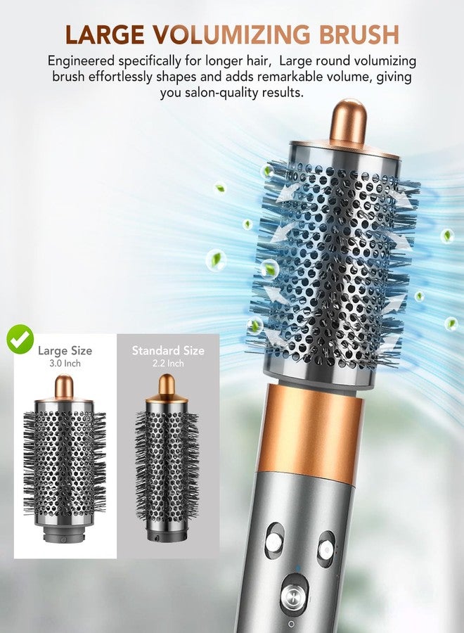 TOSAGE Large Round Volumizing Brush for Dyson Airwrap Styler, Big Round Brush Volumizer Attachment for Dyson Airwrap HS01 HS05 HS08, Smooth Hair,Volumizing and Curly Styling Nickel/Copper - Image 2