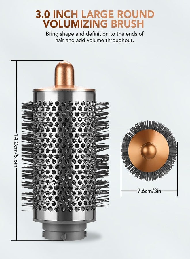 TOSAGE Large Round Volumizing Brush for Dyson Airwrap Styler, Big Round Brush Volumizer Attachment for Dyson Airwrap HS01 HS05 HS08, Smooth Hair,Volumizing and Curly Styling Nickel/Copper - Image 4