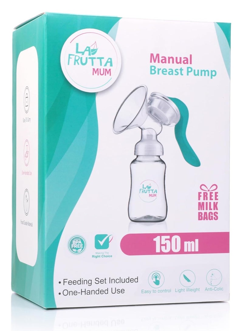 لا فروتا لافروتا شفاط ثدي يدوي 150ملي+اكياس لبن هديه - Image 2