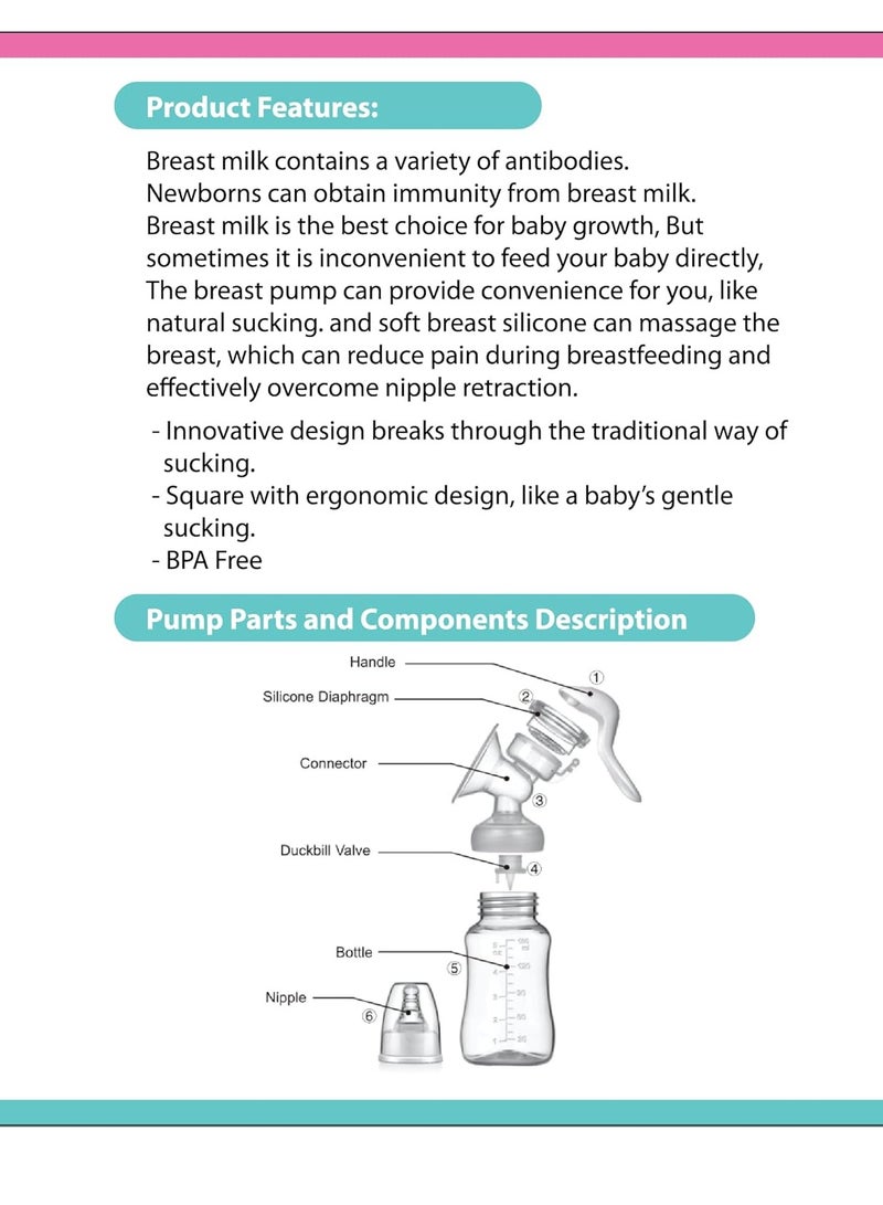 لا فروتا لافروتا شفاط ثدي يدوي 150ملي+اكياس لبن هديه - Image 3