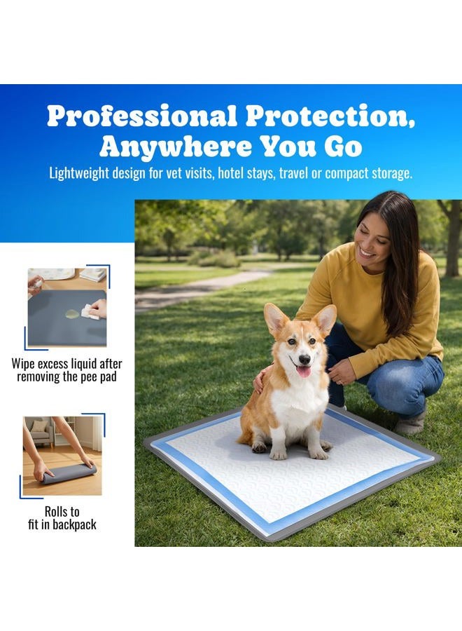 Skywin Dog Puppy Pad Holder Tray - 24 x 24 Inches Training Pads - Silicone, Dark Grey - Image 5