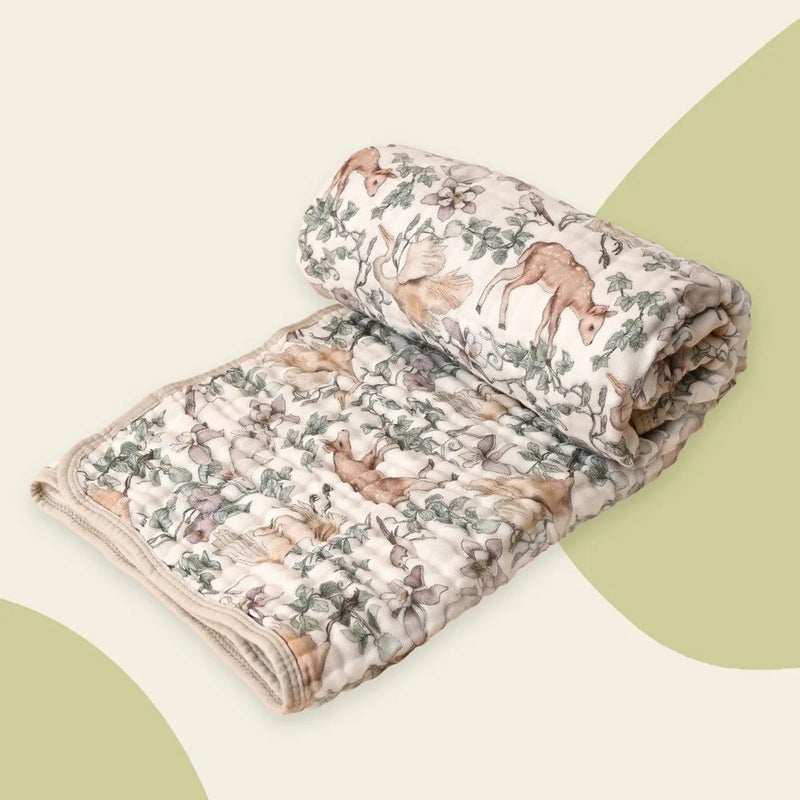 Bluejw Print 6 Layers Gauze Cotton Baby Muslin Swaddle Blanket Wrap - Soft & Breathable Swaddlers for Newborns & Infants - Image 1