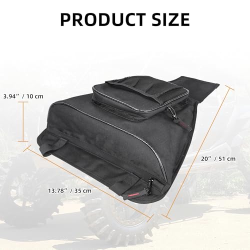 Sresk Center Seat Storage Bag Compatible with Polaris RZR XP 1000 Turbo S 800 900 570 RZR Accessories UTV Cab Pack Storage Bag with Multiple Pockets Black Piping - Image 3