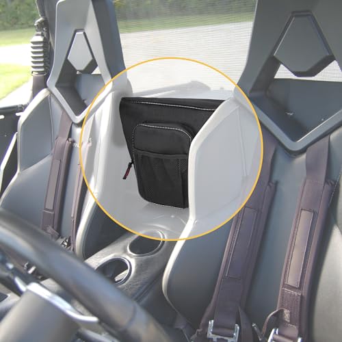Sresk Center Seat Storage Bag Compatible with Polaris RZR XP 1000 Turbo S 800 900 570 RZR Accessories UTV Cab Pack Storage Bag with Multiple Pockets Black Piping - Image 1