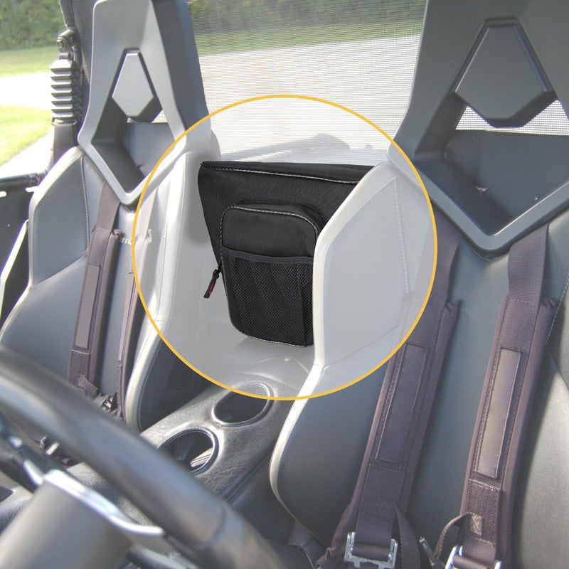 Sresk Center Seat Storage Bag Compatible with Polaris RZR XP 1000 Turbo S 800 900 570 RZR Accessories UTV Cab Pack Storage Bag with Multiple Pockets Black Piping - Image 2