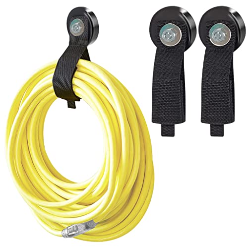 JEEJINYAN® 2 PCS Heavy Duty Magnetic Hooks, Magnetic Garage Hooks, Magnetic Tool Holder, Tool Organization Cord Strap for Cars, Garage, RV, House, Ropes - Image 1