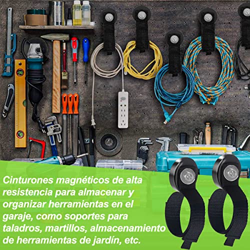 JEEJINYAN® 2 PCS Heavy Duty Magnetic Hooks, Magnetic Garage Hooks, Magnetic Tool Holder, Tool Organization Cord Strap for Cars, Garage, RV, House, Ropes - Image 4