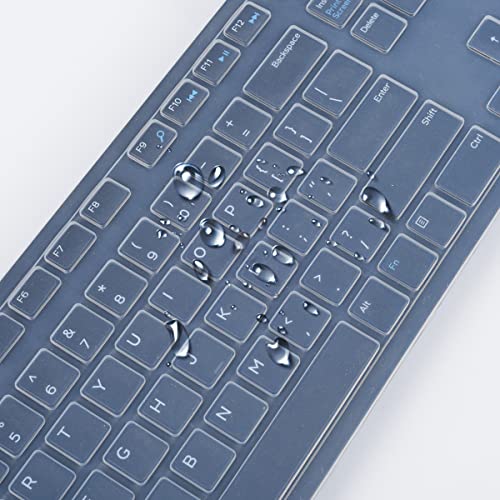imComor Keyboard Cover Skin for Dell KB216 Wired & Dell KM636 Wireless Keyboard/Dell Optiplex 5250 3050 3240 5460 7450 7050/Dell Inspiron AIO 3475/3670/3477 All-in one Desktop Keyboard Cover Protector, Clear - Image 4