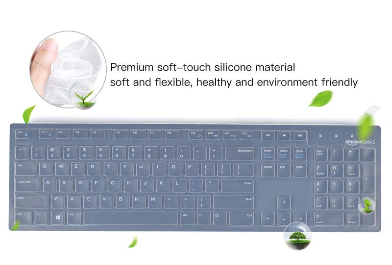 imComor Keyboard Cover Skin for Dell KB216 Wired & Dell KM636 Wireless Keyboard/Dell Optiplex 5250 3050 3240 5460 7450 7050/Dell Inspiron AIO 3475/3670/3477 All-in one Desktop Keyboard Cover Protector, Clear - Image 5