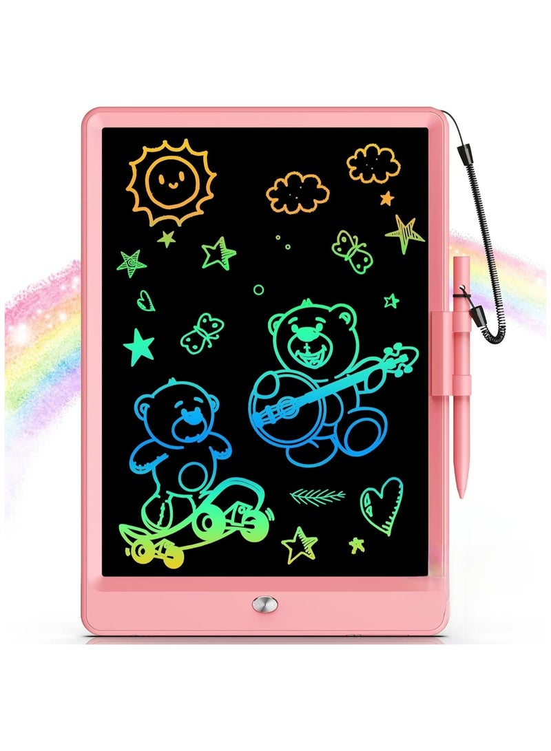 Bravokids 10 Inch LCD Writing Tablet for 3-8 Year Olds - Electronic Drawing Pad and Doodle Board as Educational Birthday Gifts for Girls and Boys (Pink)  - Image 1