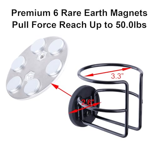 LEKUSHA Magnetic Cup Holder with 2 Screws Mount, Full Covered Bus Tractor Cup Holder, Magnet Drink Holder for Bottle, Black Pack of 1 - Image 2