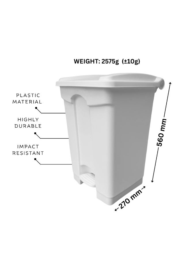 SNH Dustbin | Waste Bin | Trash Bin with Foot Pedal | Garbage Can with Push Lid | Step On Waste Disposal Bin for Kitchen, Bathroom, Office & Outdoor Use | Weather Proof Waste Bin with Secure Lid | Durable Plastic Trash Container | Comes with Extra Hinge Pins - Image 1