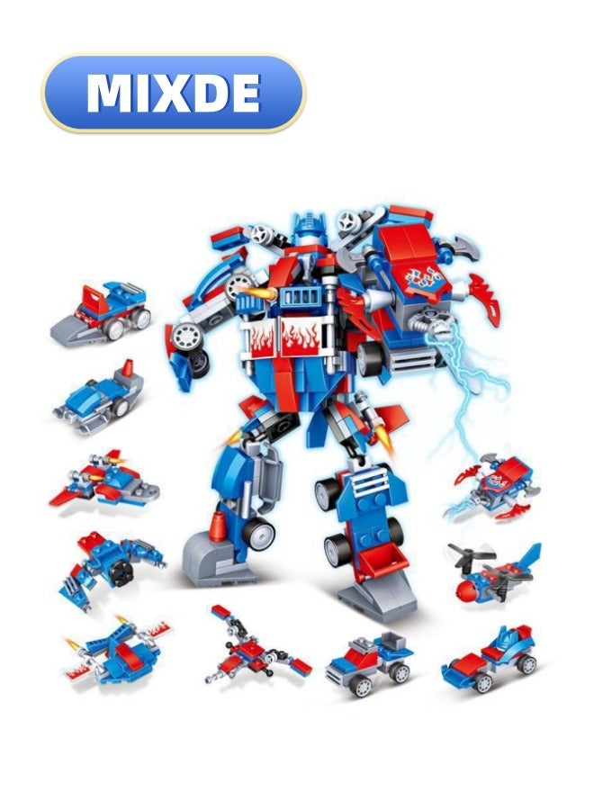 MIXDE 10 In 1 Toy, Equipped With Fun Robot Car Toys, Vehicle Transformation Robot Toys, Multi-functional Building Block Toys, Easy To Assemble, Is An Ideal Gift For Children On Any Festival And Occasion - Image 1