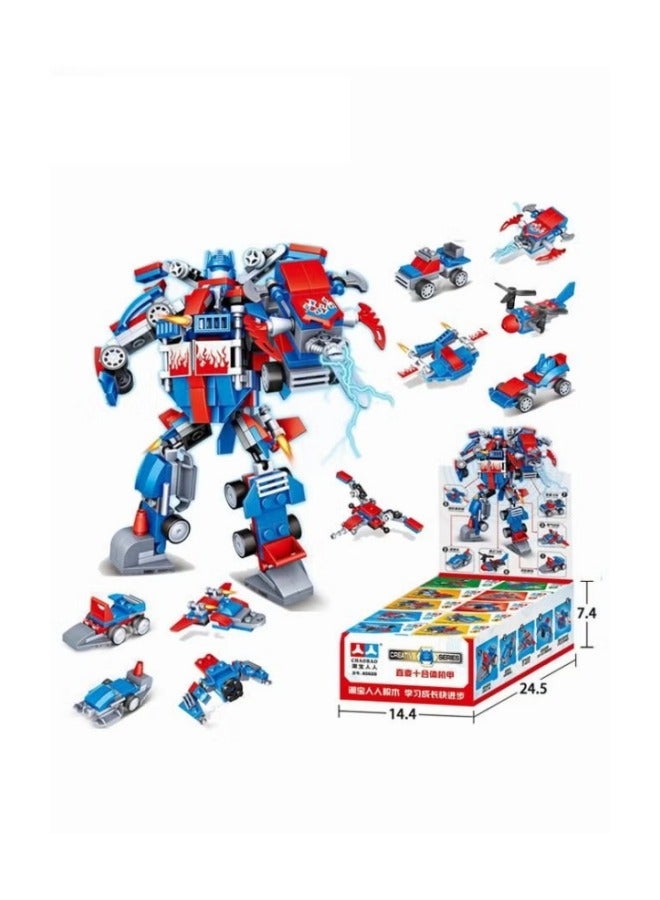 MIXDE 10 In 1 Toy, Equipped With Fun Robot Car Toys, Vehicle Transformation Robot Toys, Multi-functional Building Block Toys, Easy To Assemble, Is An Ideal Gift For Children On Any Festival And Occasion - Image 2