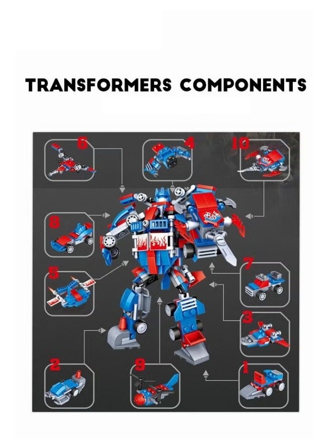 MIXDE 10 In 1 Toy, Equipped With Fun Robot Car Toys, Vehicle Transformation Robot Toys, Multi-functional Building Block Toys, Easy To Assemble, Is An Ideal Gift For Children On Any Festival And Occasion - Image 4