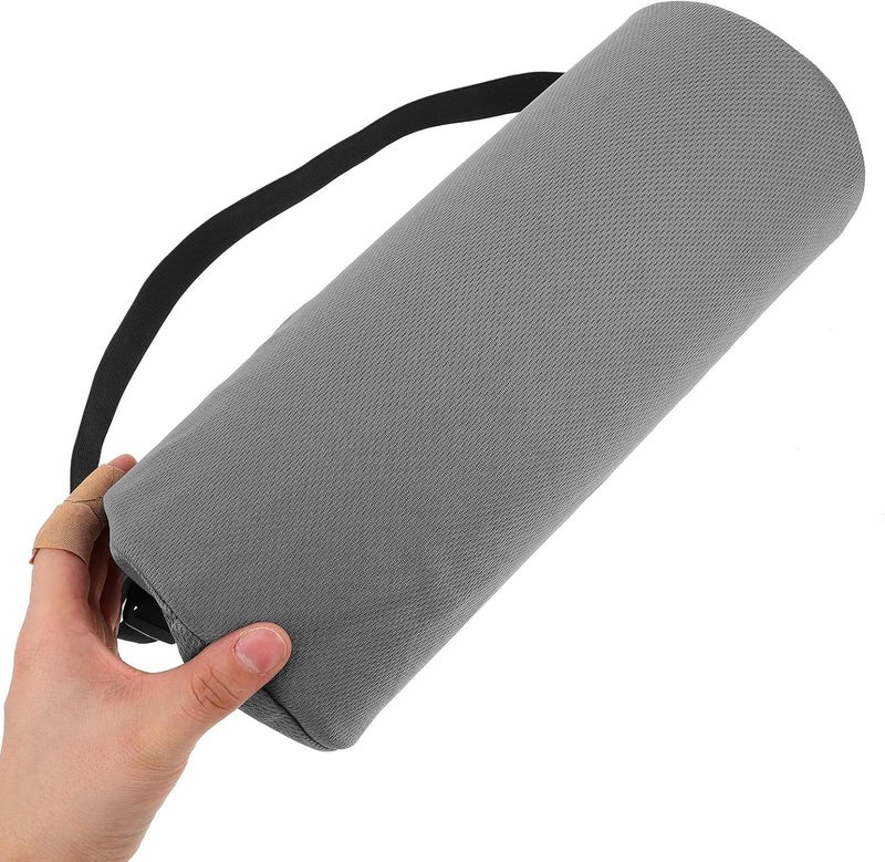 Adjustable Memory Foam Lumbar Back Support Pillow 28x12cm Grey with Washable Cover for Office Chair, Car Seat, and Traveling Lower Back Cushion - Image 3
