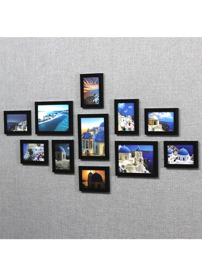 erorex Photo Frame Collage For Wall Decor 11 Pack Black Collage Picture Frames Set Gallery Wall Frame Set For Wall Mounting Or Tabletop Display Multi Sizes Including 5X7 5X3.5 Family Photo Frames Black - Image 1