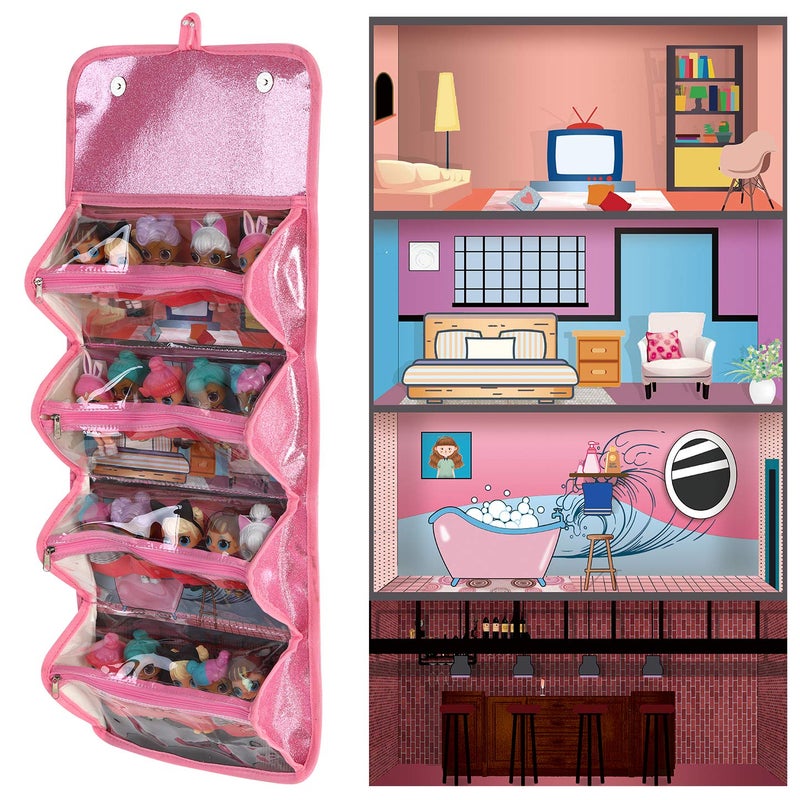 Leeche Storages  Display Case for Dolls Compatible with All LOL Surprise DollsEasy Carrying Storage Organizer Clear View Case - Image 3