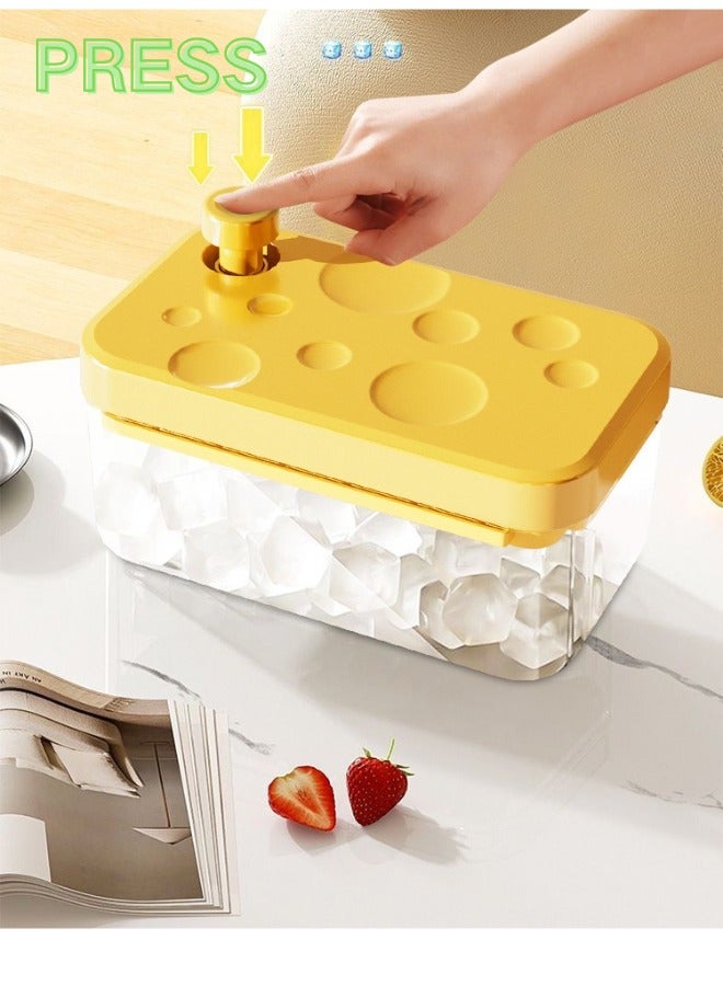 فريد الطهي صينية مكعبات الثلج مع غطاء وصندوق، عبوة مكونة من 2، مناسبة للفريزر، زر واحد لإنتاج 56 مكعب ثلج. - Image 4