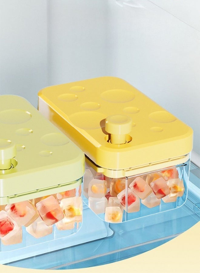 فريد الطهي صينية مكعبات الثلج مع غطاء وصندوق، عبوة مكونة من 2، مناسبة للفريزر، زر واحد لإنتاج 56 مكعب ثلج. - Image 2