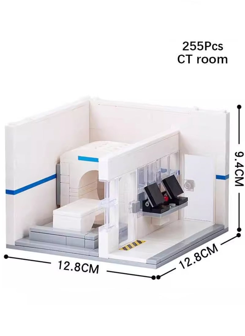 Creative Children's City Family Series Small Particle Puzzle Building Block Toys(Hospital CT Room 255Pcs)  - Image 2