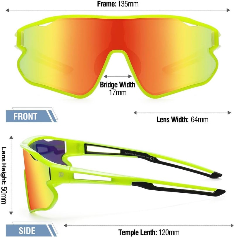 DUCO Kids Sunglasses Polarized UV Protection 400 - Kids Sports Sunglasses Boys with Lightweight TR90 Frame - Youth Baseball and Cycling Sun Glasses for Boys & Girls - DK268 - Image 2