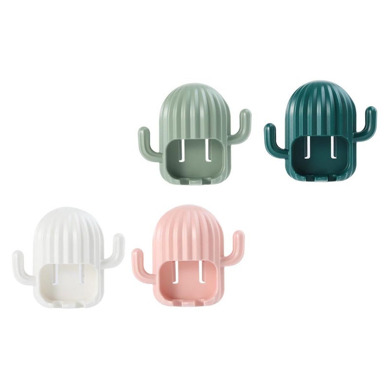 4Pcs Wall Mounted Toothbrush Holder No Drill Adhesive Bathroom Organizer Dual Slot Storage Rack - Image 2