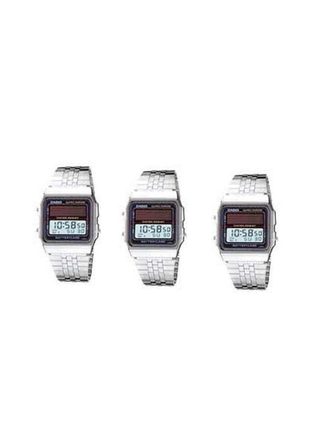 CASIO Men's AL180 Water Resistant Digital Watch - Silver Color 3 pieces - Image 1