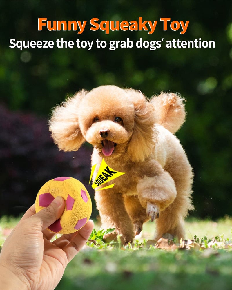 SCHITEC Squeaky Dog Balls 4 Pack Interactive Latex Rubber Squeak Dog Toys 24 Soft Bouncy Fetch Play Ball Toy for Small Dogs Puppies - Image 2