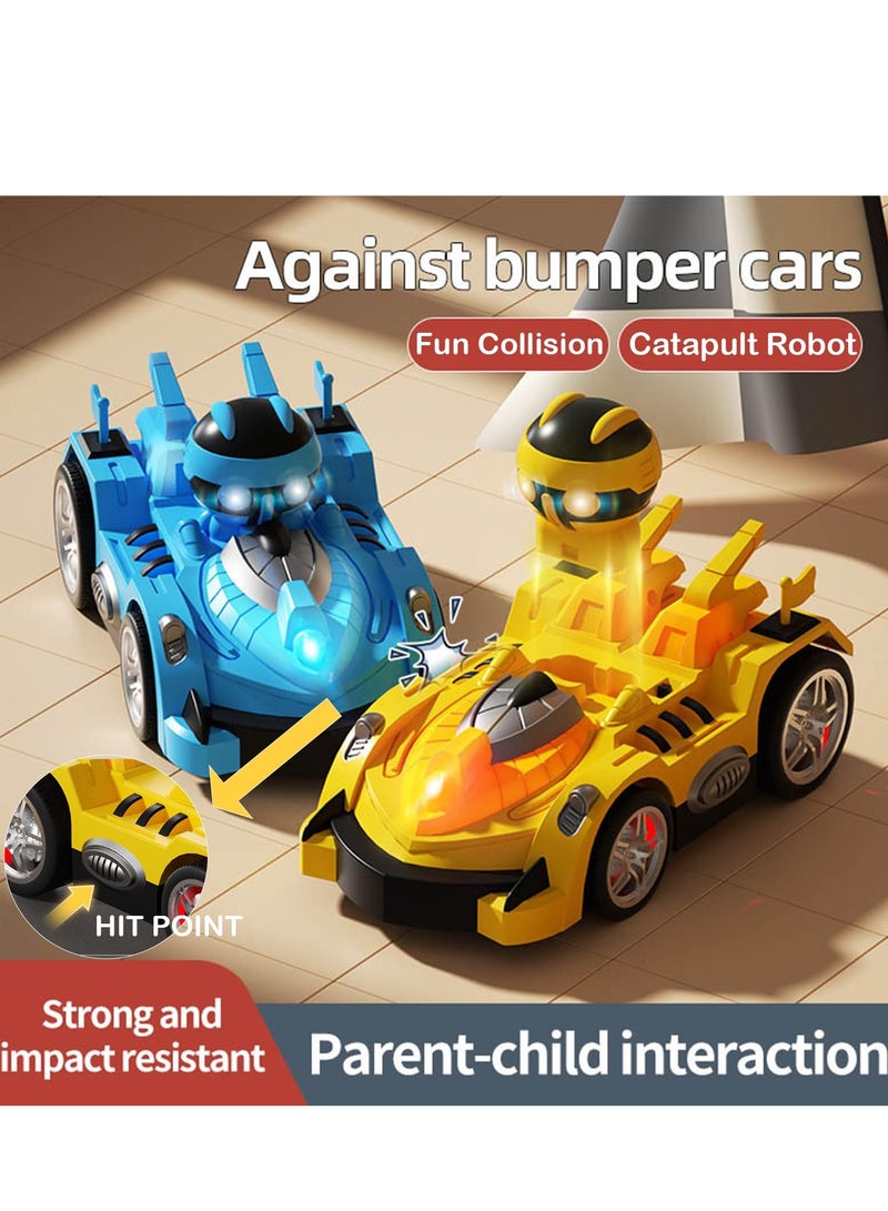 XiuWoo 2 Pack Remote Control Battle Bumper Car, Radio Control Toys Music Catapult Robot Popping Up Family Interaction RC Battle Game for Kids  - Image 3